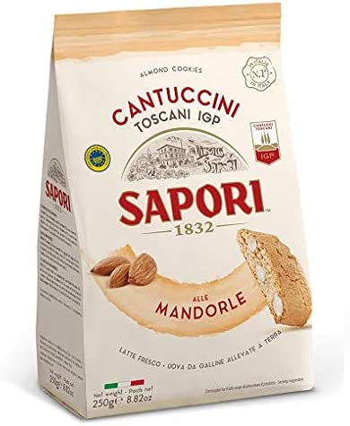 Sapori Cantuccini Biscotti Italiani con Mandorle 250g Perfetto con Vinsanto Dessert Vino dal 1832!